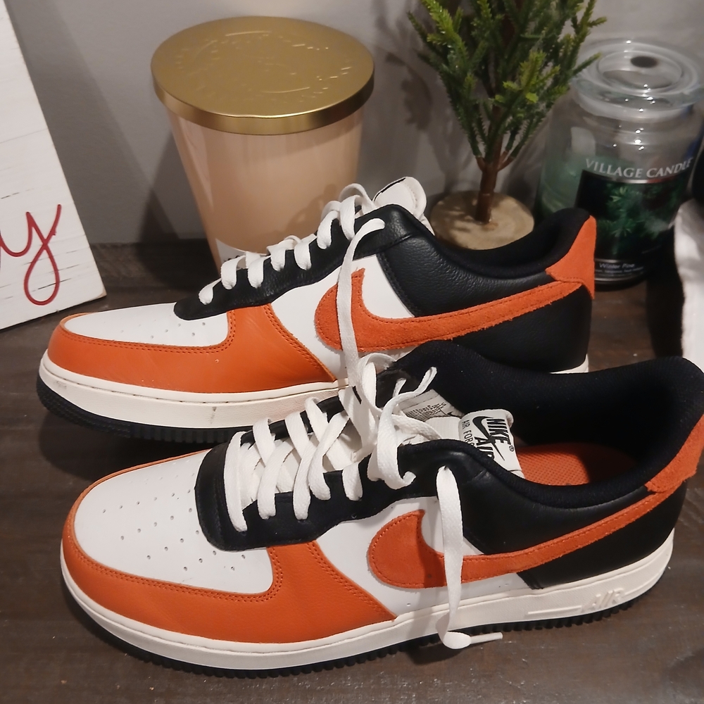 Nike Air Force 1 Sneakers - Orange and White